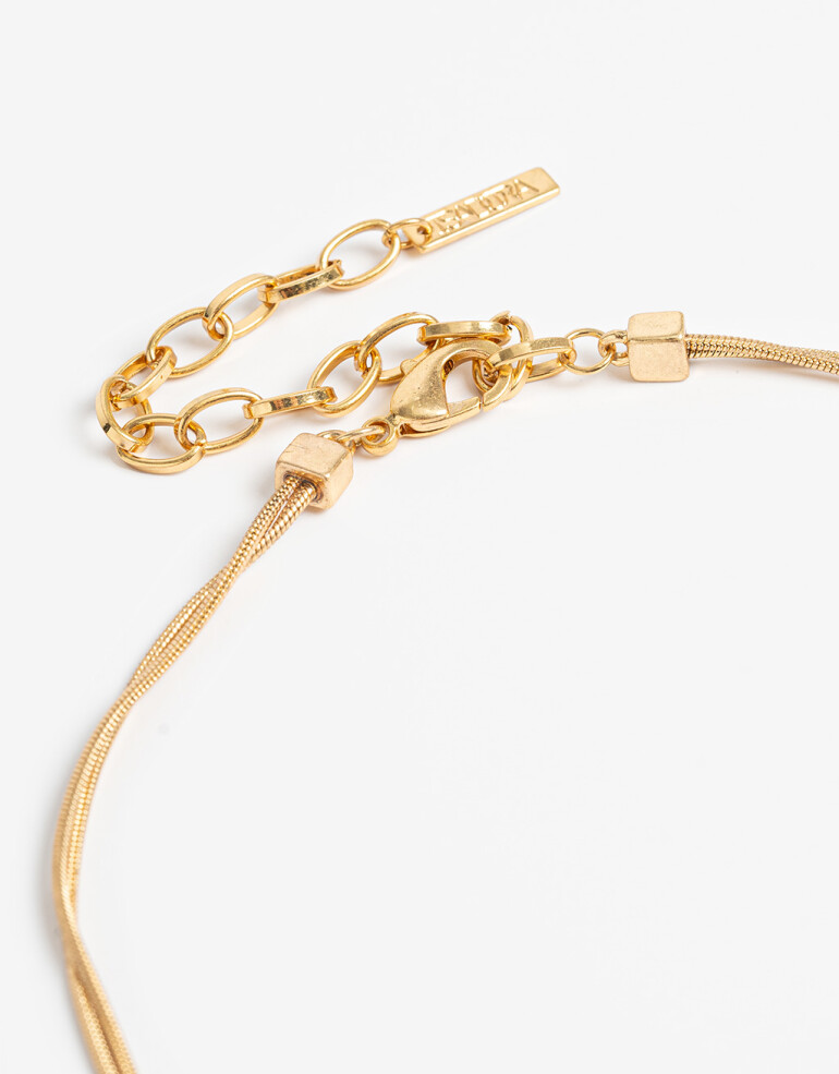 Collares Largos Metal Collar Largo Hoja Metal - Dorado Oro Amarillo