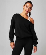 Polera Year Round Terry Off Shoulder Sweatshirt Mujer Black