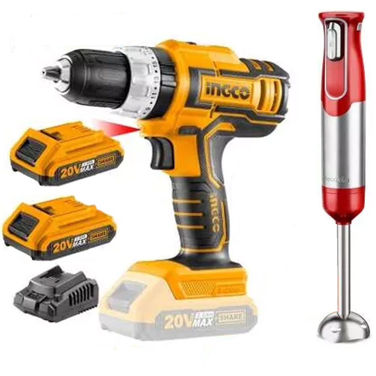 SUPER COMBO ATORNILLADOR 20V + MIXER DECAKILA COSLI22112 INGCO 