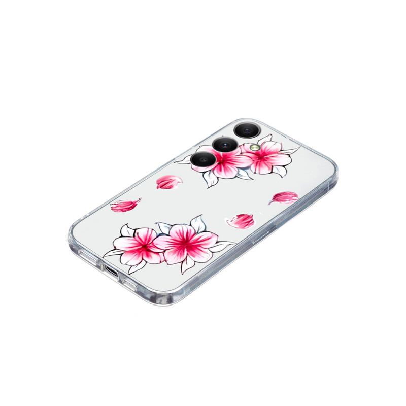 Protector para Samsung Galaxy A17 transparente diseño flores Protector Para Samsung Galaxy A17 Transparente Diseño Flores
