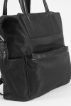Mochila de tela con cuero vegano negro