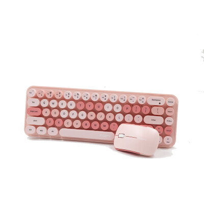 Combo mouse y teclado inalambrico diseño maquina de escribir rosado Combo mouse y teclado inalambrico diseño maquina de escribir rosado