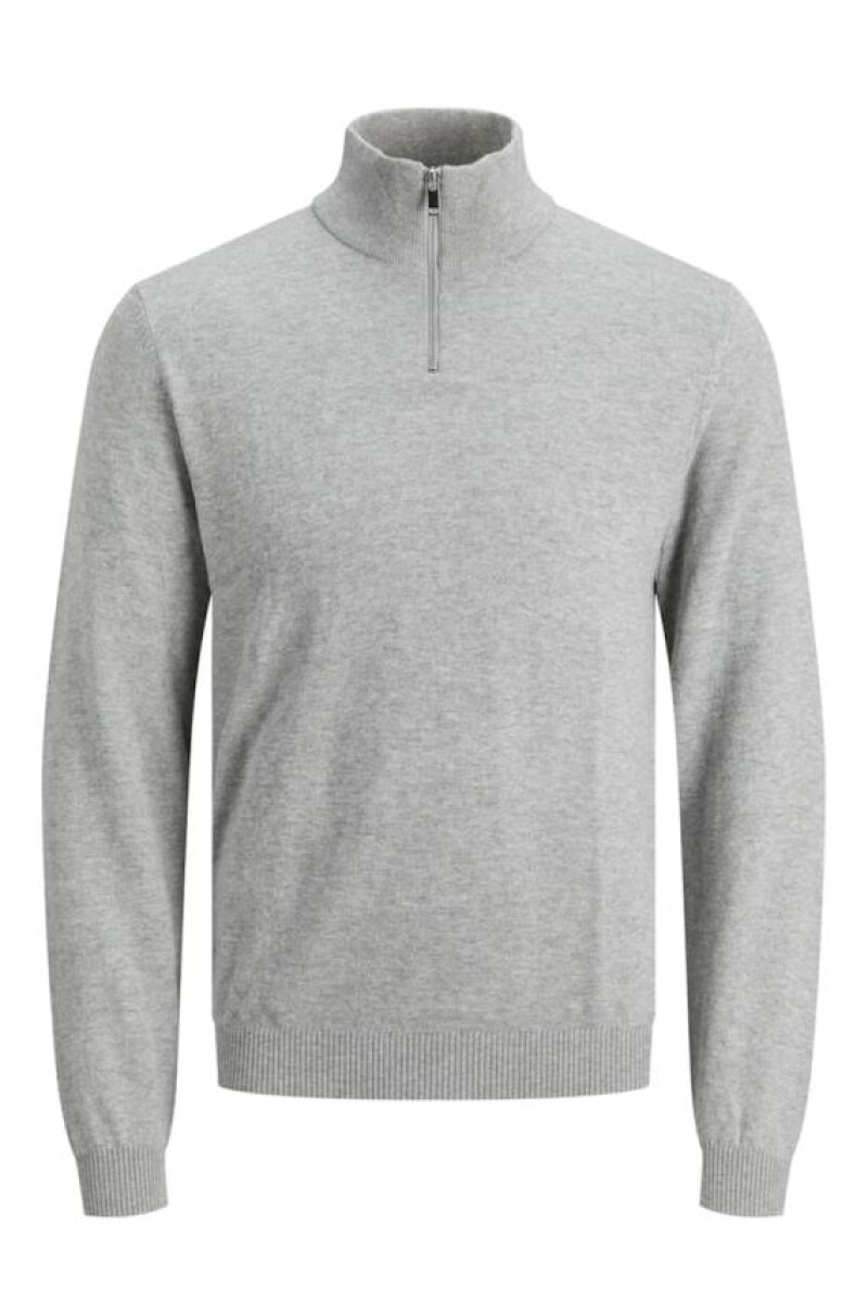 Sweater Wo Cuello Alto Con Cremallera - Light Grey Melange 