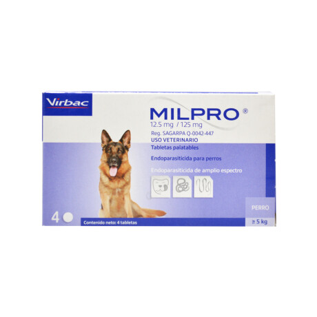 MILPRO PERRO +5KG (4 COMPRIMIDOS) Milpro Perro +5kg (4 Comprimidos)