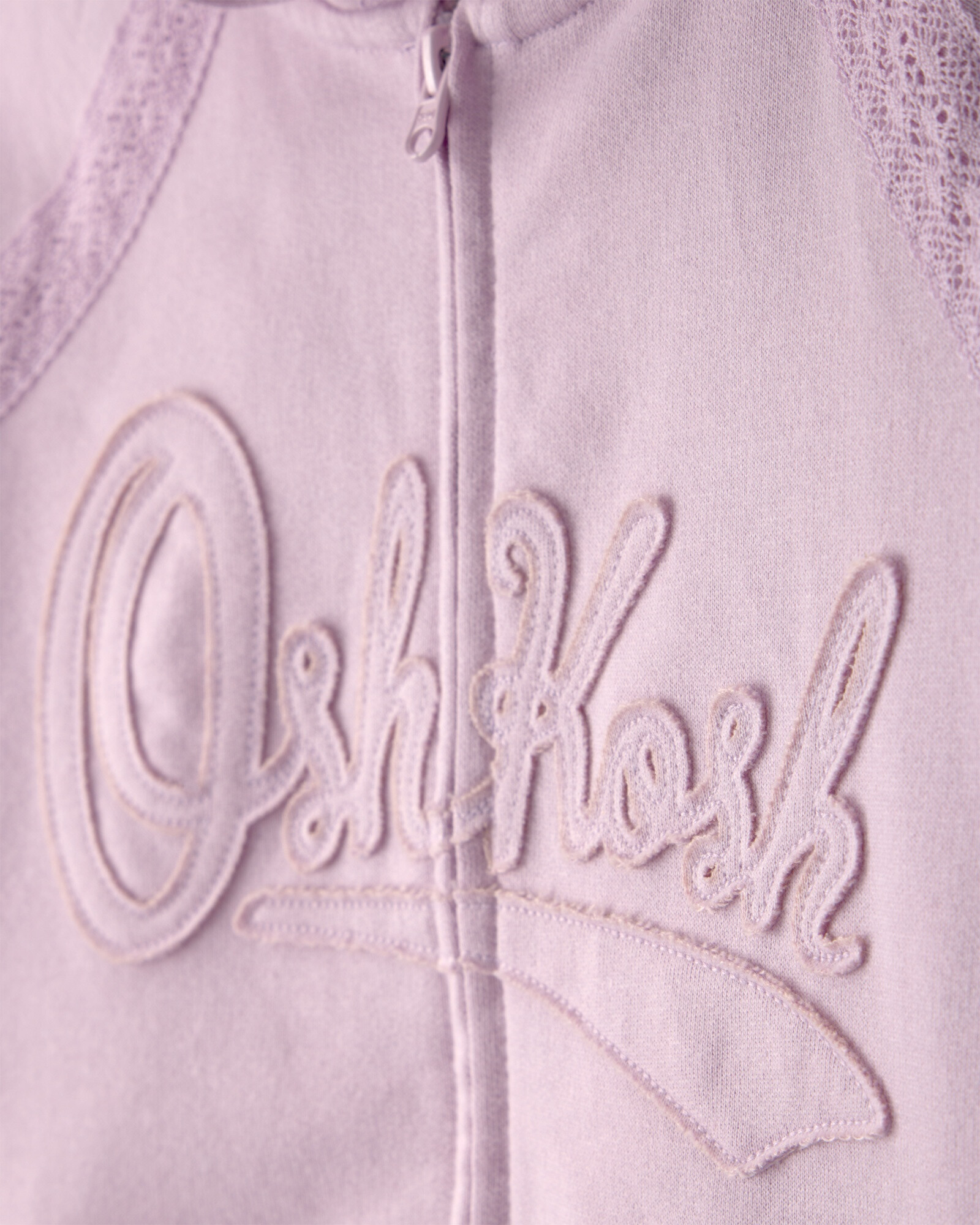Campera de algodón, lila, con capucha y logo Sin color