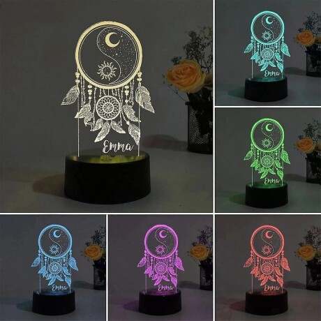 Lámpara Decorativa 3D Multicolor Táctil Atrapasueños Emma