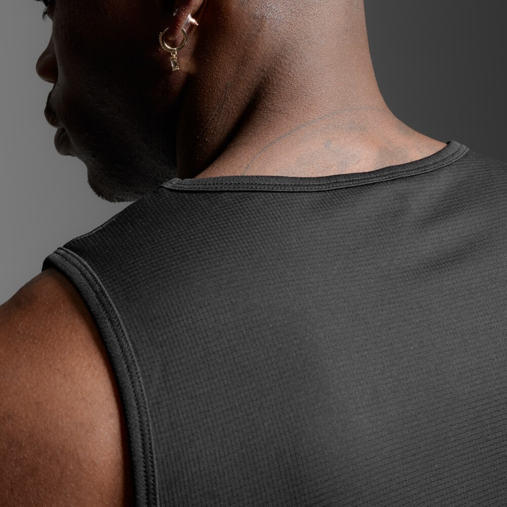 Bividi Running Aero Mesh Tank Hombre Black/silver Reflective