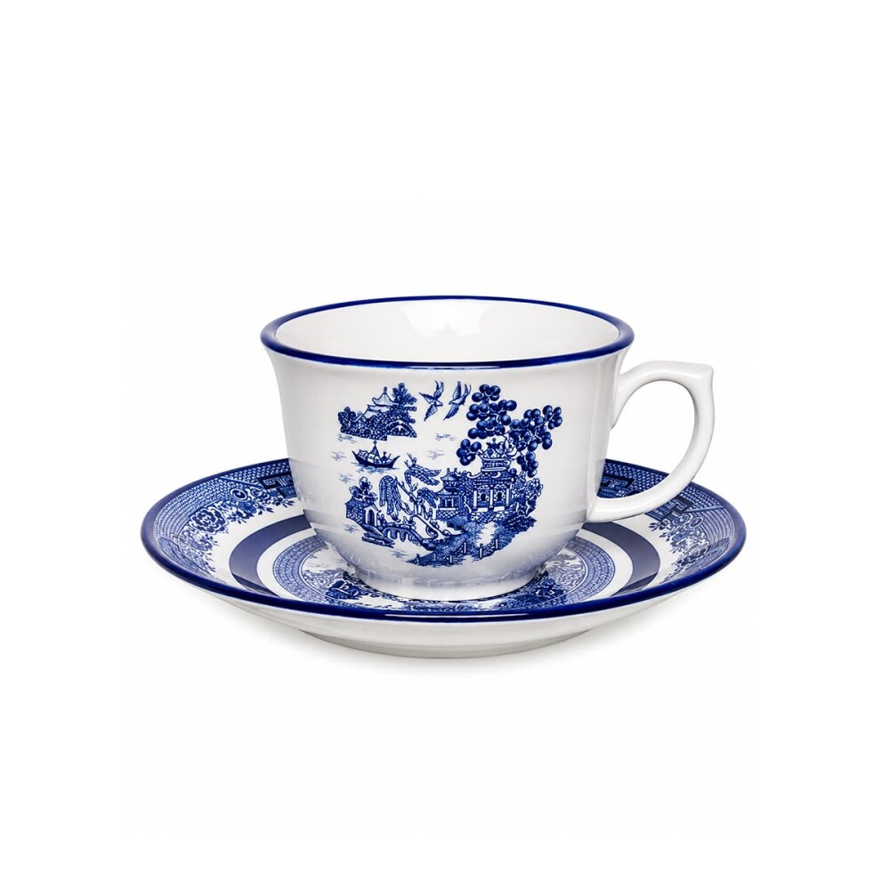 Taza cafe con plato Blue Willow 100 ml OXFORD Taza cafe con plato Blue Willow 100 ml OXFORD