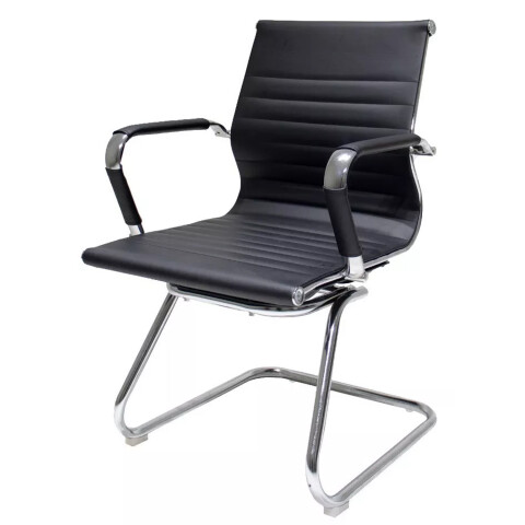 Silla De Escritorio Ergonómica Con Tapizado De Cuero Sintético SILLA ATENCION CROMADA SIMIL CUERO