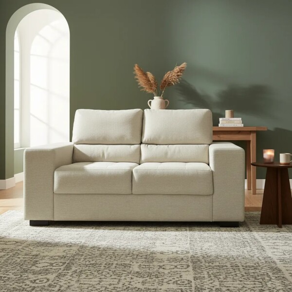 SOFA 2 CUERPOS - TELA RUSTICA CLARA SOFA 2 CUERPOS - TELA RUSTICA CLARA