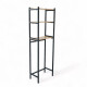 Mueble Hierro y Madera Organizador Rack baño sobre inodoro Negro