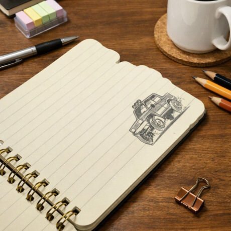 Cuaderno 13x18cm Monster Car Celeste