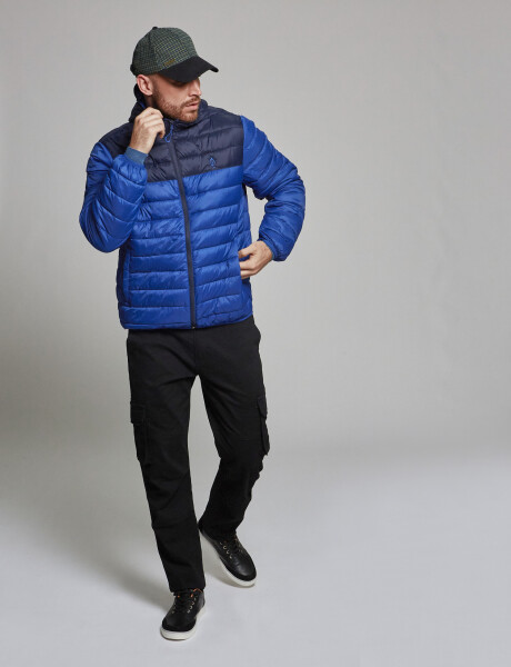 Campera combinada azul