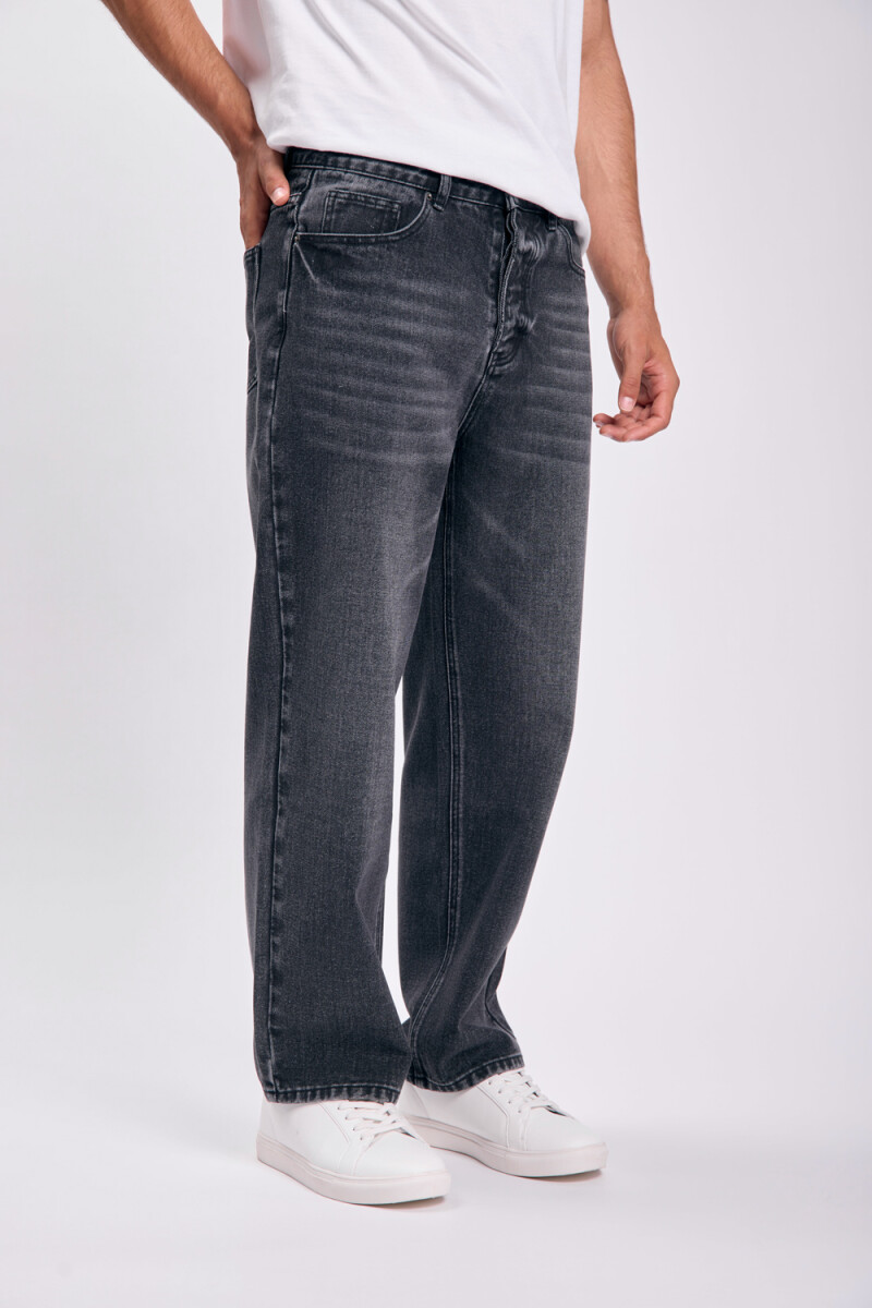 Pantalón jean ancho Gris Oscuro