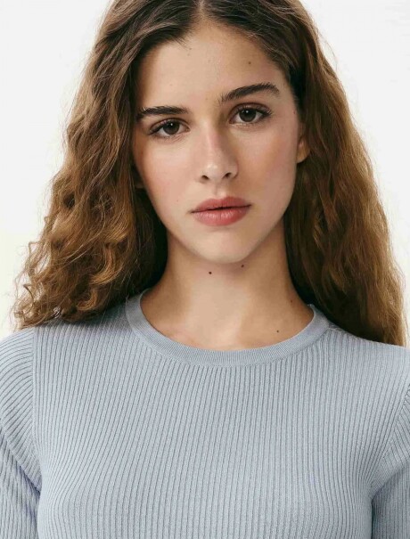 CAMISETA MANGA CORTA ACANALADA BLUSA MM FEM