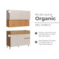 KIT COCINA AEREO BLANCO/MADERA Y BAJO MESADA ORGANIC Kit Cocina Aereo Blanco/madera Y Bajo Mesada Organic