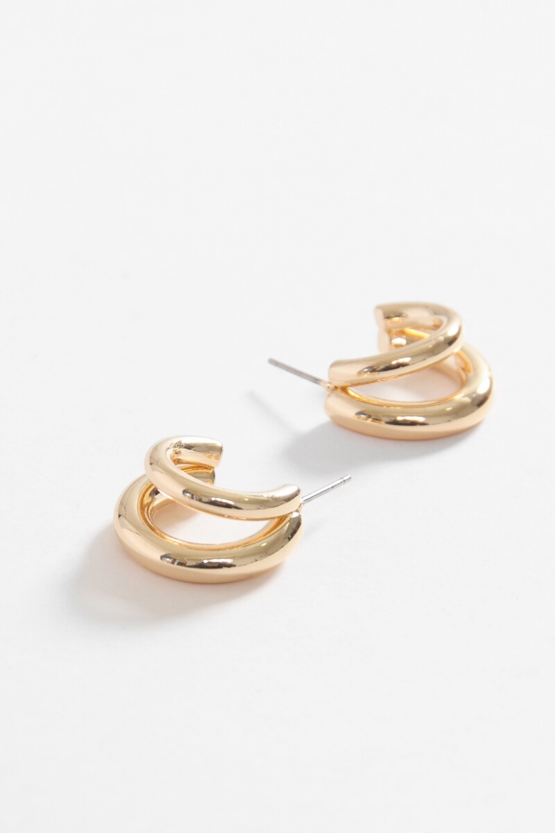 Aros doble metallic dorado
