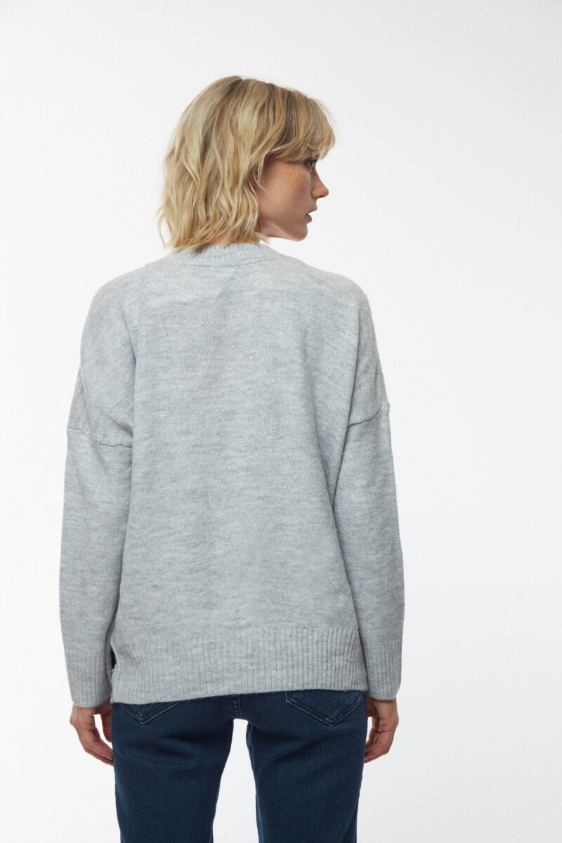 Sweater con botones gris