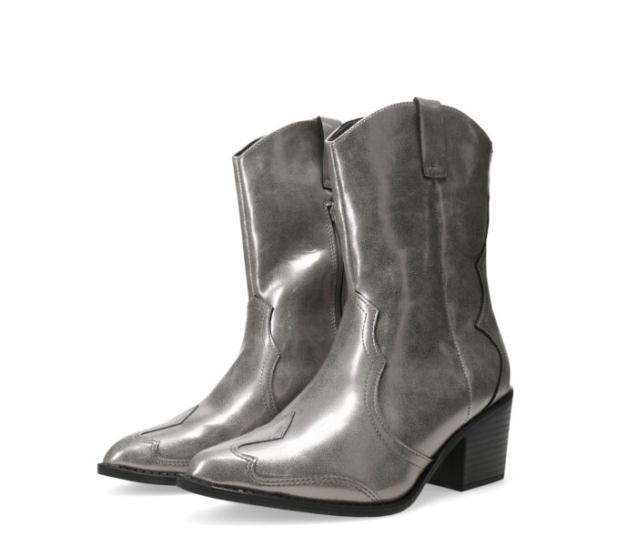 Botas de Mujer Miss Carol LITER tejana media Plateado