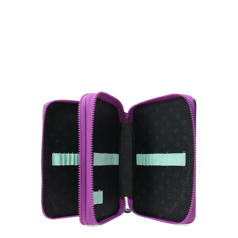 Cartuchera Multiscope Master Game Sobre Doble Cierre Azul Marino - Violeta