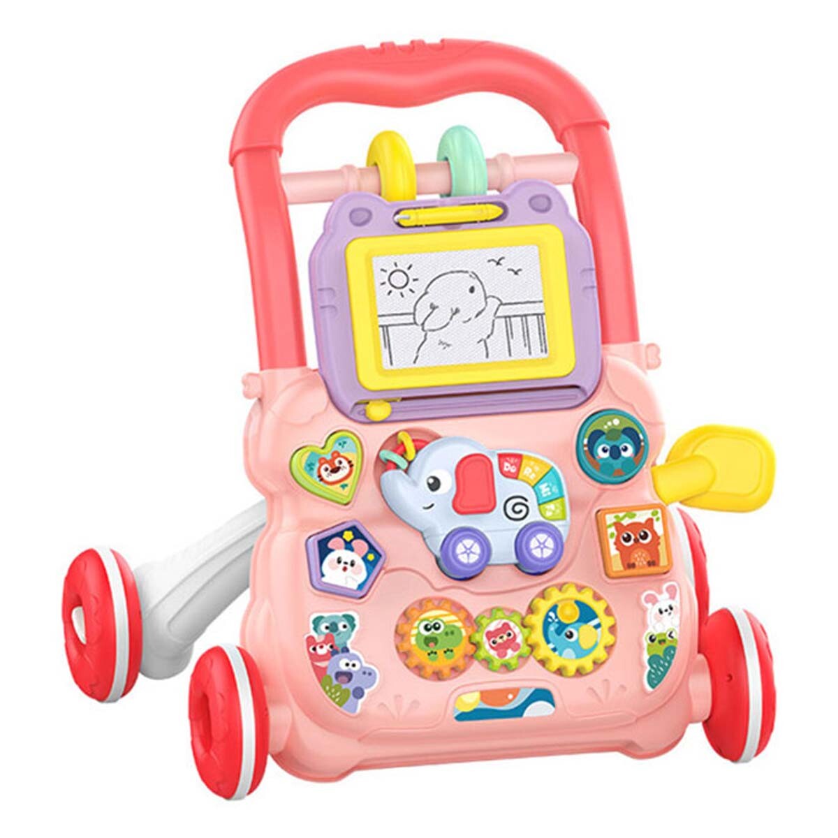 Caminador Andador de Bebé Musical Juegos Actividades Huanger - Rosa 