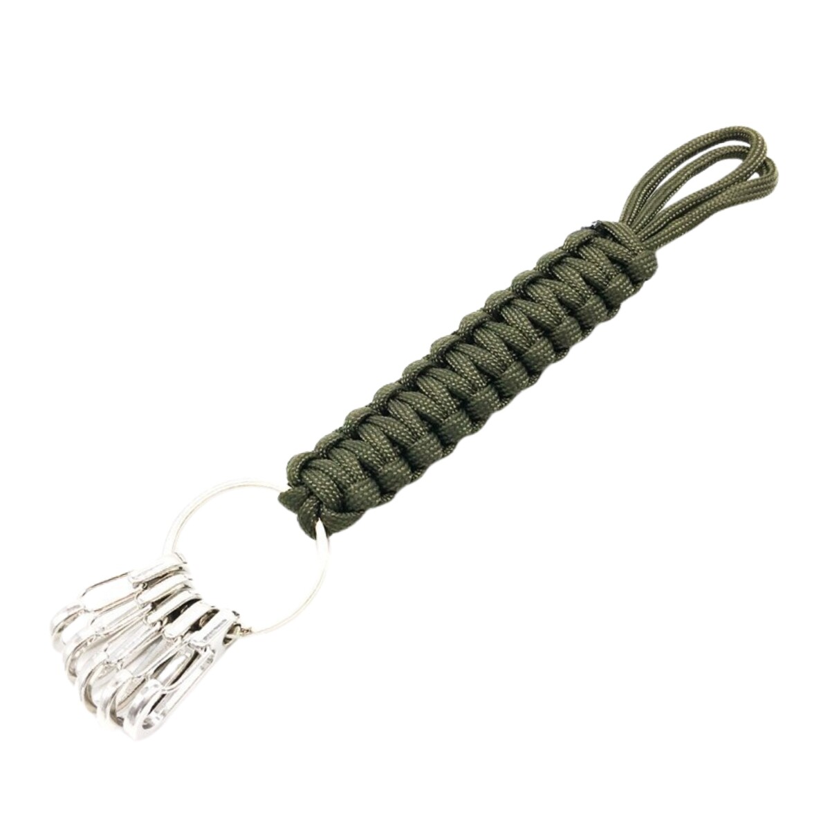 Llavero paracord varios enganches - Verde 