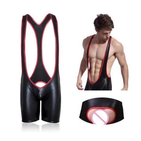 Body De Vinilo Masculino Con Abertura Body De Vinilo Masculino Con Abertura