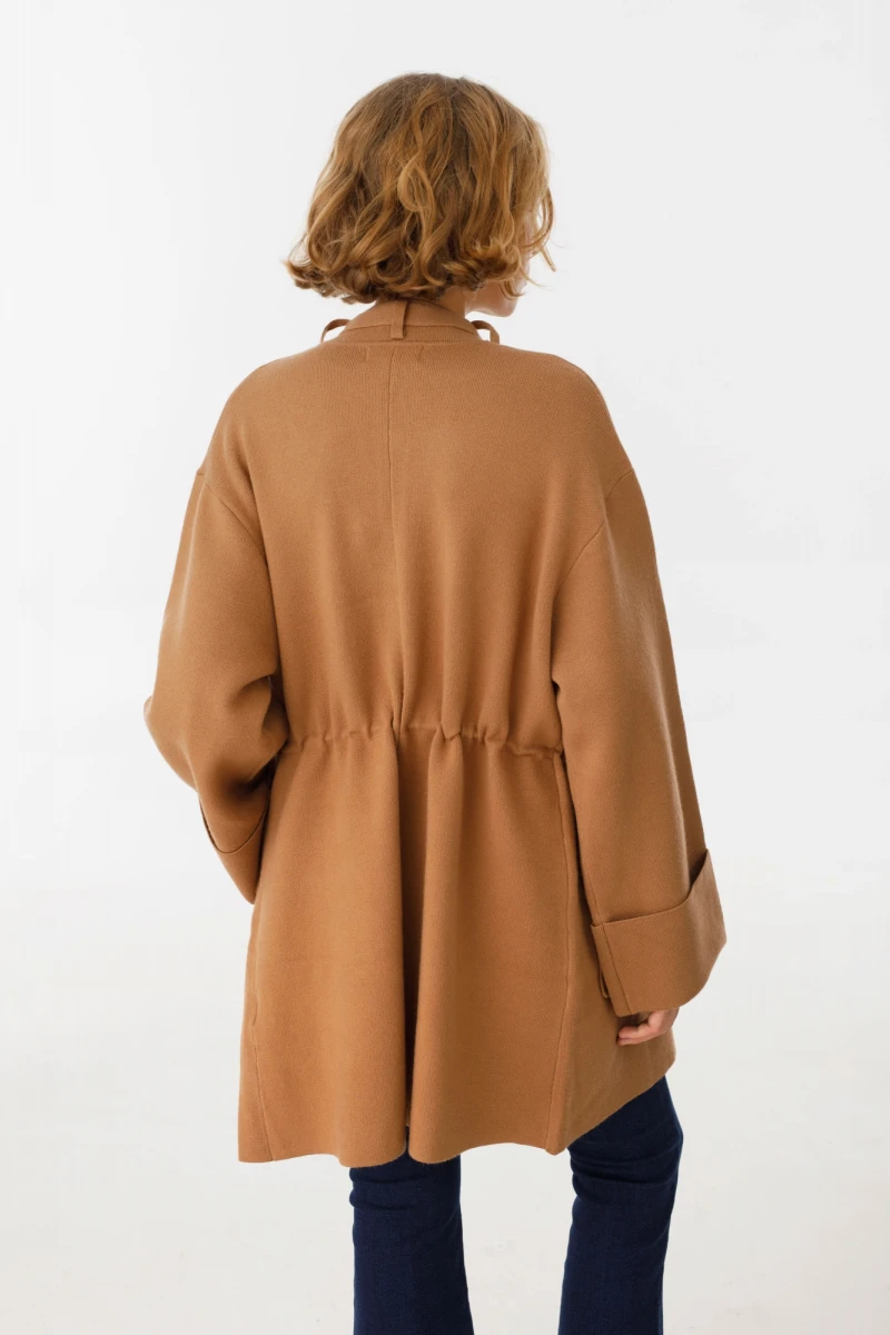 Tapado tejido Ramona camel talle unico