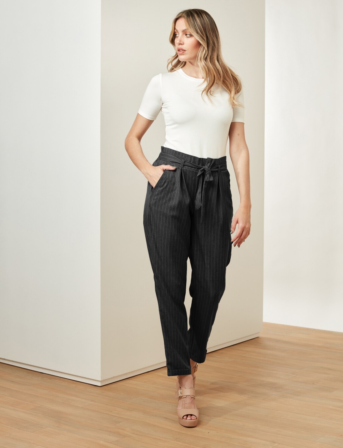 Pantalon Lazo Lineas - Negro/blanco — LA OPERA