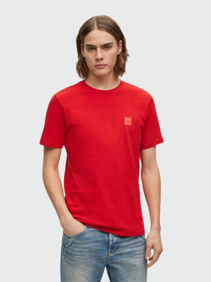 BOSS -Remera de algodón básica, TALES - Bordó 