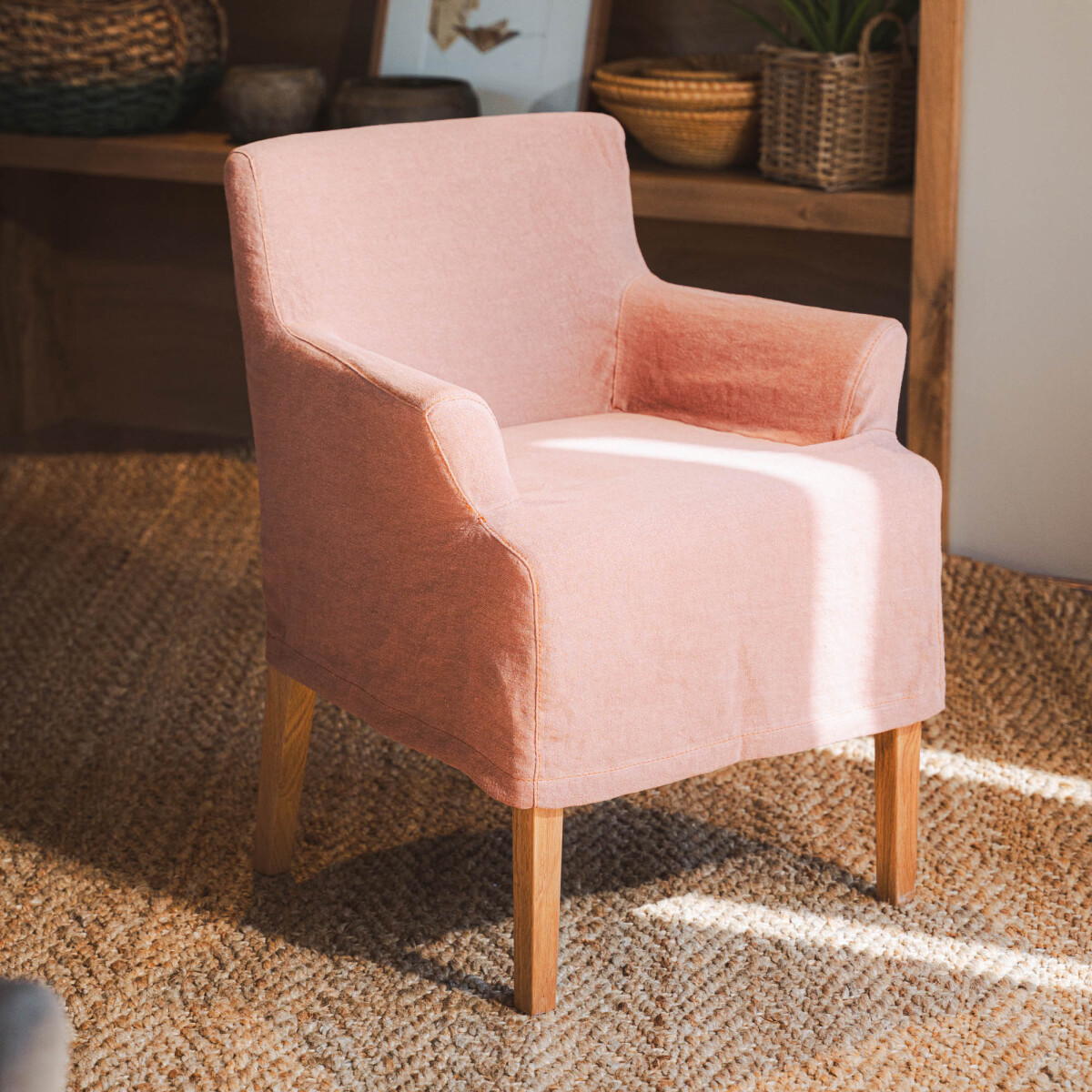 butaca camelia, lino terracota 