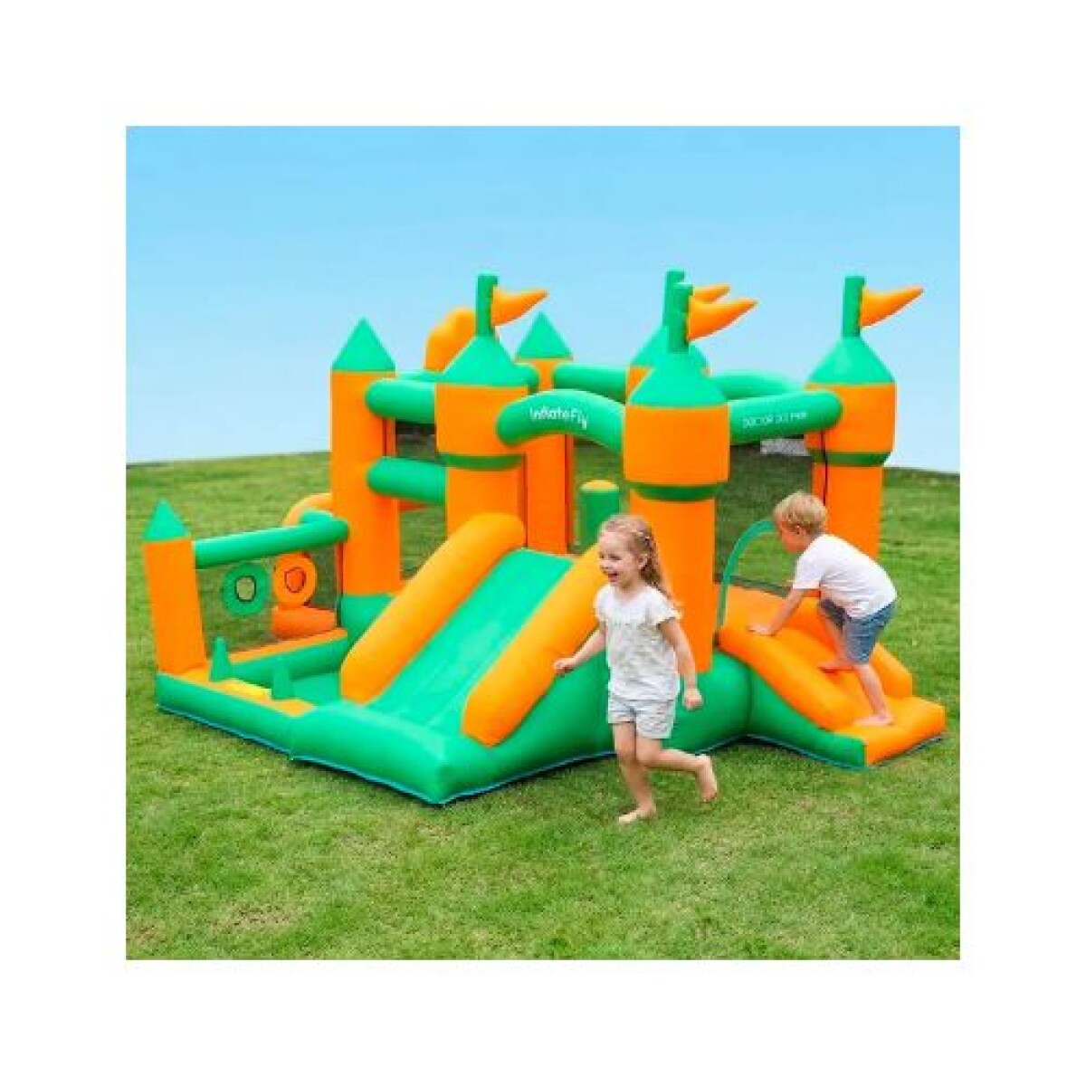Castillo Inflable Naranja Pelotero - Doctor Dolphin 