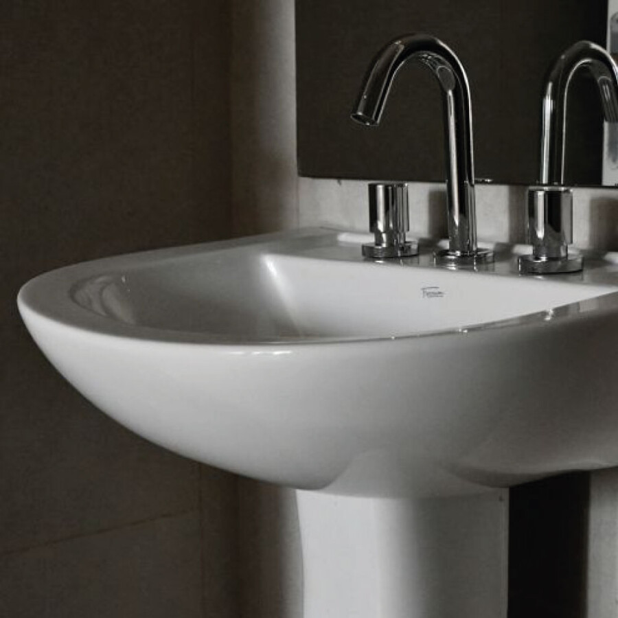 Lavatorio de Pedestal Bari Blanco Tres Agujeros Lavatorio de Pedestal Bari Blanco Tres Agujeros