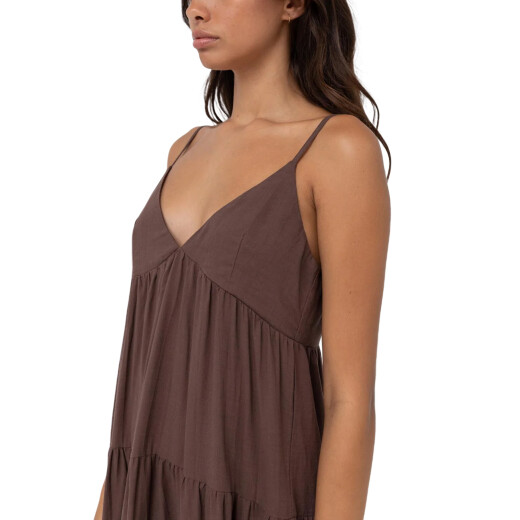 Vestido Rhythm Classic Tiered Mini - Marrón Vestido Rhythm Classic Tiered Mini - Marrón