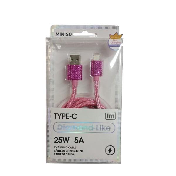 Cable diamante Tipo-C rosa