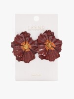 Pendientes Maxi Con Flor Doble En Relieve naranja