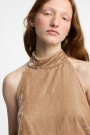 TOP HALTER, EN VELVET Beige