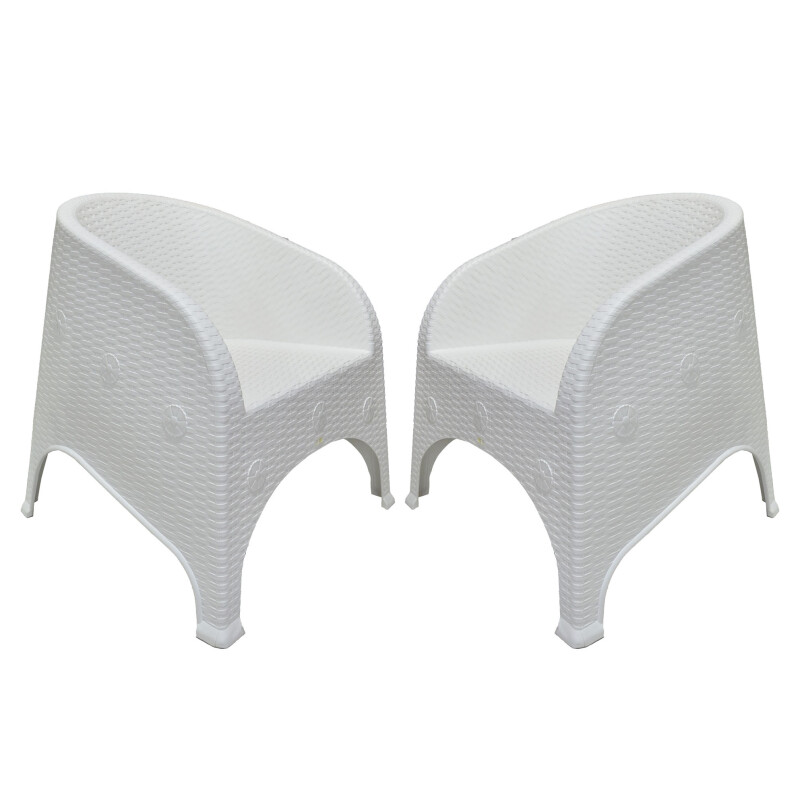 Set 2 Sillones Olivia ratán BLANCO