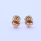Caravanas oro 18k antiguas en 2 tonos con brillantes. Caravanas oro 18k antiguas en 2 tonos con brillantes.