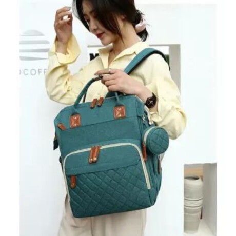 Bolso Mochila Maternal Pañalera Cambiador VERDE
