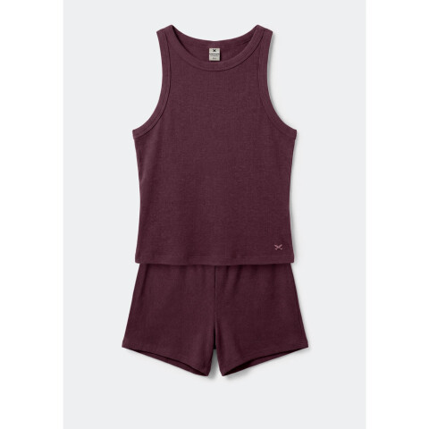 PIJAMA SM FEM VERMELHO ESCURO