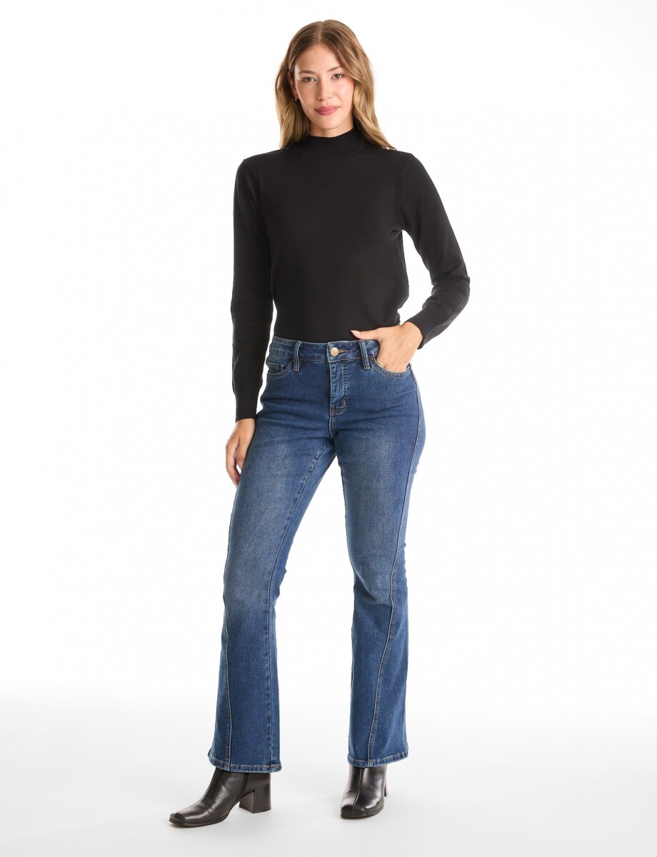 Jean Bootcut Costura Frontal - Jean Oscuro 