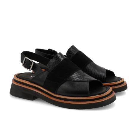 SANDALIAS VENET - CUERO PRONI NEGRO