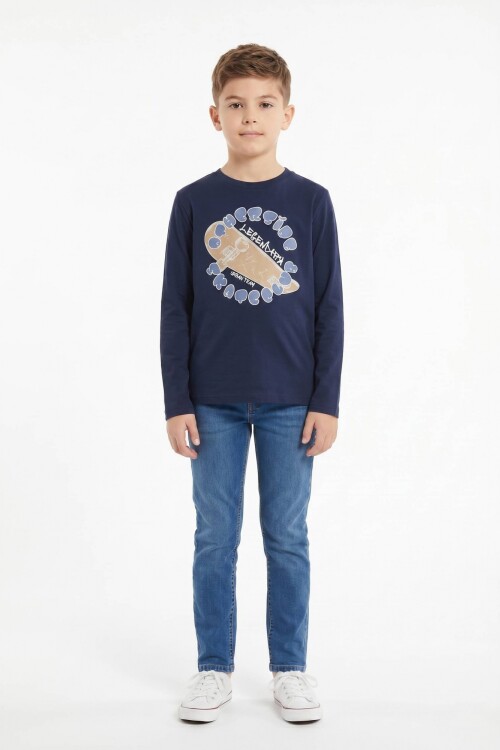 Camiseta manga larga AZUL MARINO