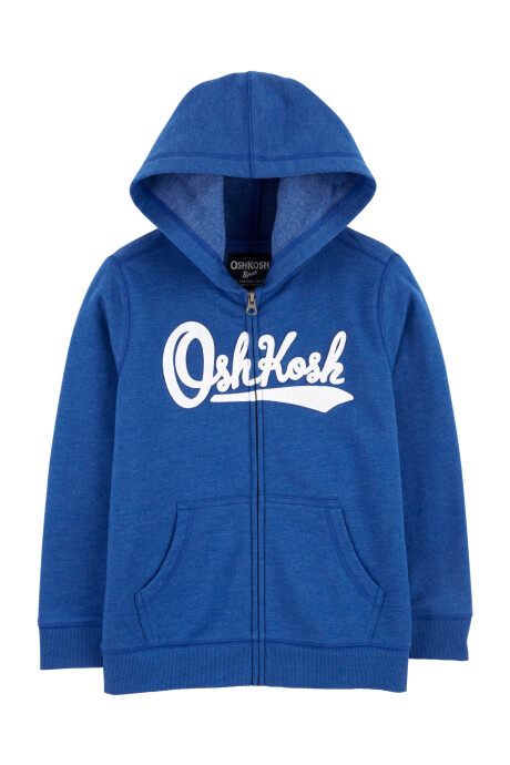 Campera de algodón, con capucha y logo, azul Campera de algodón, con capucha y logo, azul