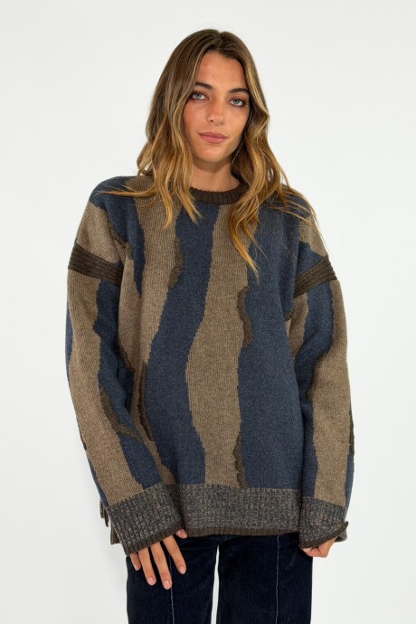 SWEATER ZEBRO Azul