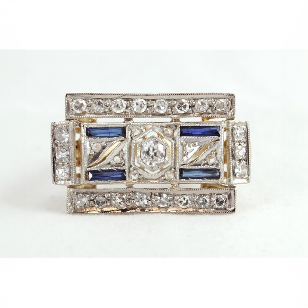 Anillo Oro 18K, Zafiros Y Brillantes Anillo Oro 18K, Zafiros Y Brillantes