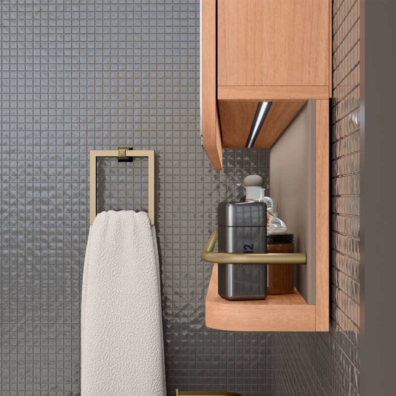 MUEBLE DE BAÑO LEBLON 80CM CON BOTIQUIN MADERA CON GRIS Mueble De Baño Leblon 80cm Con Botiquin Madera Con Gris