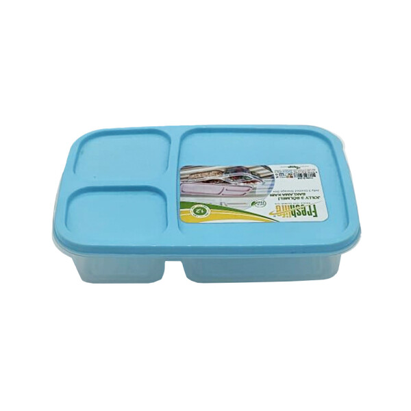 RECIPIENTE 3 DIVISIONES RECTANGULAR JOLLY FRESHLIFE 1 CELESTE