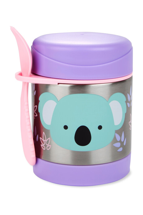 Tupper de acero inoxidable con cubierto, diseño koala Sin color